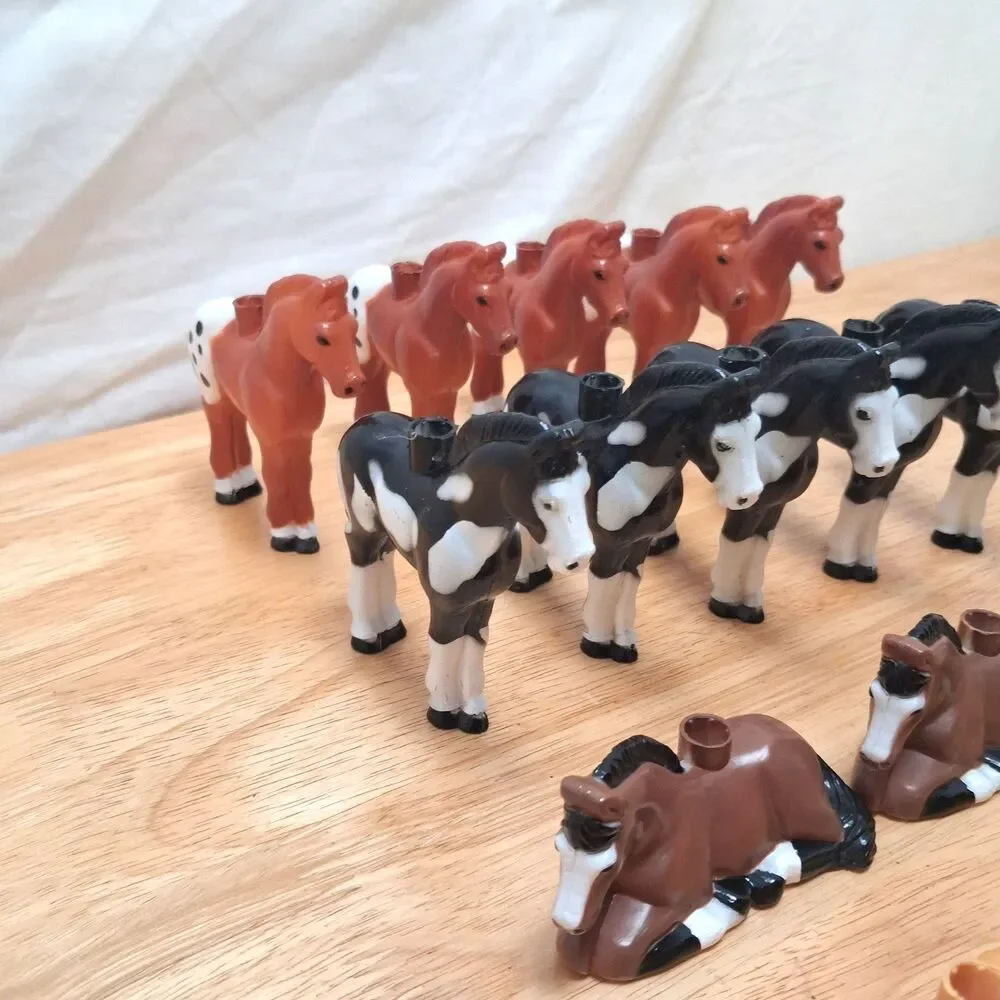 20 Vintage Blow Mold Horse Pony Christmas Tree Light Covers Western Equestrian